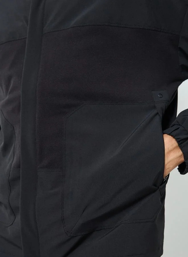 Styli Men Black Solid Zip-Up Jacket